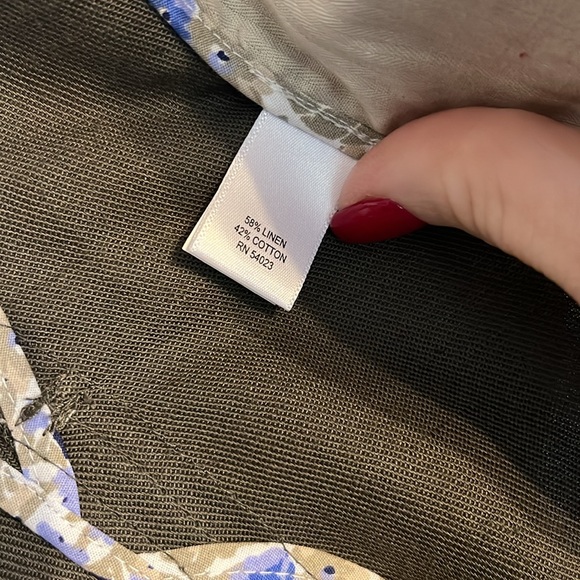 Banana Republic linen/cotton Tailored Vest with tie at waist sz 0 - Picture 11 of 12